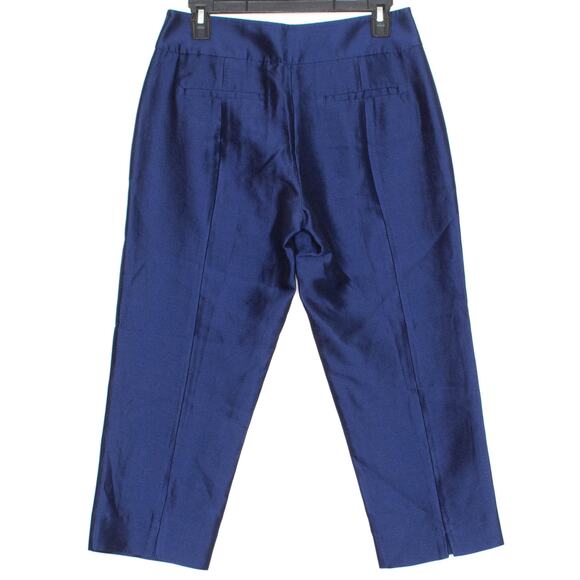 NWT Talbots Dress Pants Curvy Cropped Silk Preppy Minimalist Classic Blue Size 2 - Picture 3 of 3